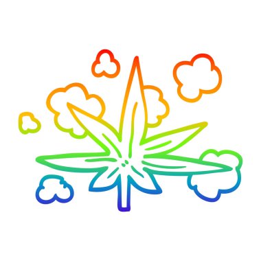 gökkuşağı gradyan çizgi çizim karikatür esrar yaprağı