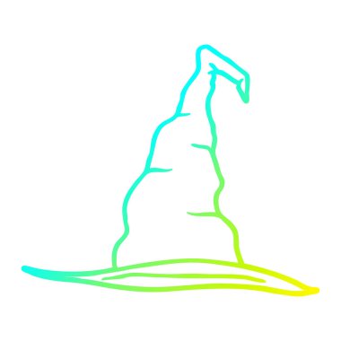 soğuk degrade çizgi çizim karikatür cadı şapka