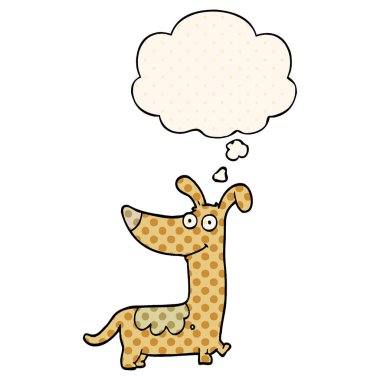 çizgi film köpek ve çizgi roman tarzında düşünce balonu