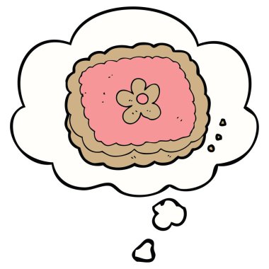 karikatür bisküvi ve düşünce kabarcık