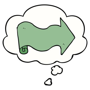 karikatür ok ve düşünce balonu