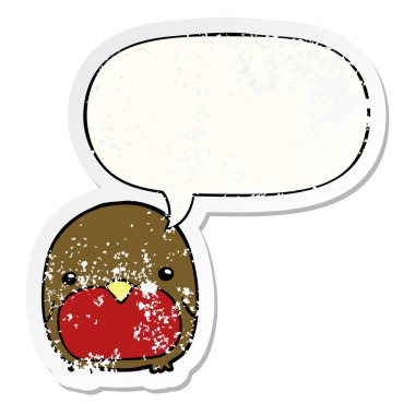 sevimli karikatür penguen ve konuşma balonu sıkıntılı etiket