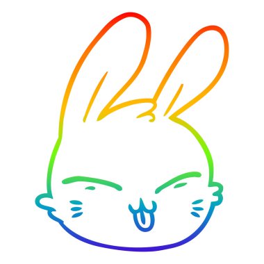 gökkuşağı gradyan çizgi çizim karikatür tavşan yüz