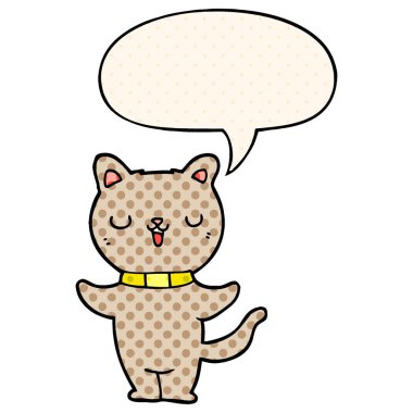 çizgi film kedi ve çizgi roman tarzında konuşma balonu