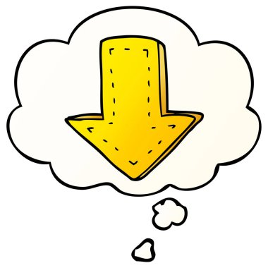 çizgi film işaret ok ve pürüzsüz degrade sty düşünce balonu