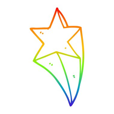 gökkuşağı gradyan çizgi çizim karikatür çekim yıldız