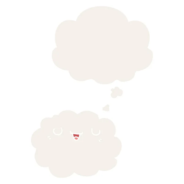 レトロなスタイルで漫画の雲と思考バブル — ストックベクタ