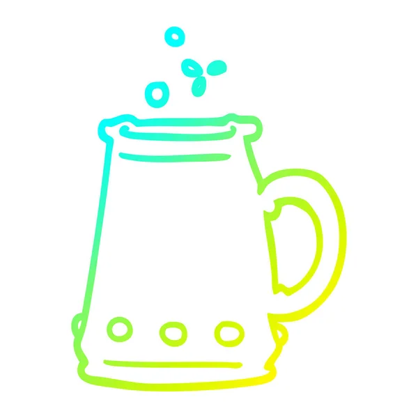 Froid dégradé ligne dessin dessin dessin animé jem incrusté tasse — Image vectorielle