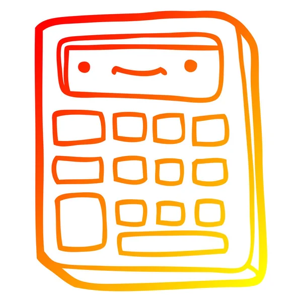 Čára s teplým přechodem kreslení kalkulačky — Stockový vektor