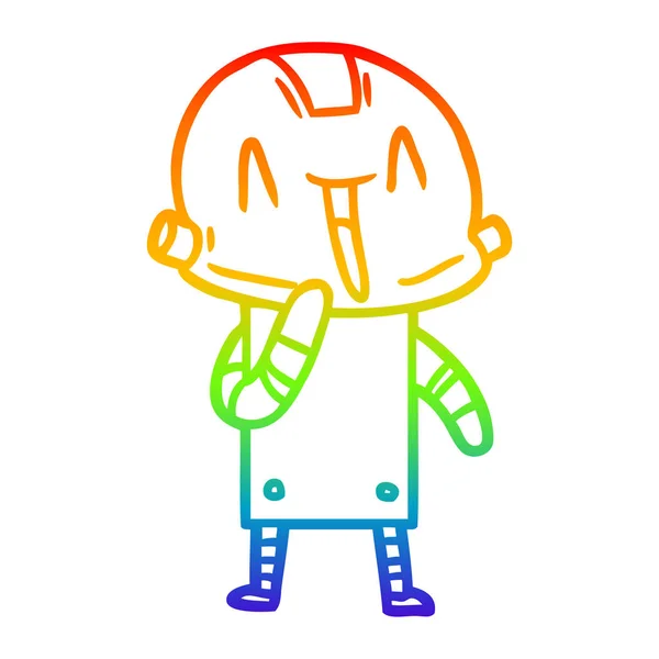 Rainbow gradient ligne dessin robot dessin animé — Image vectorielle