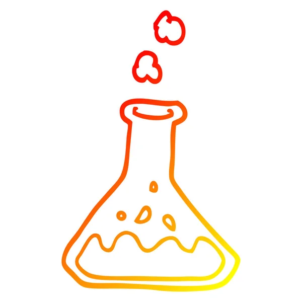 Warme Gradientenlinie Zeichnung Cartoon Chemikalien in der Flasche — Stockvektor