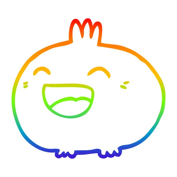 Rainbow gradient linje ritning tecknad lycklig rot grönsak — Stock vektor