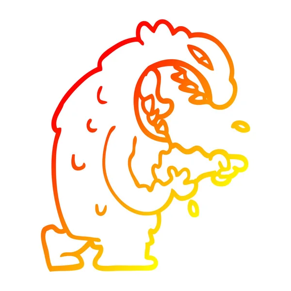 Sıcak degrade çizgi çizim karikatür halloween canavar — Stok Vektör