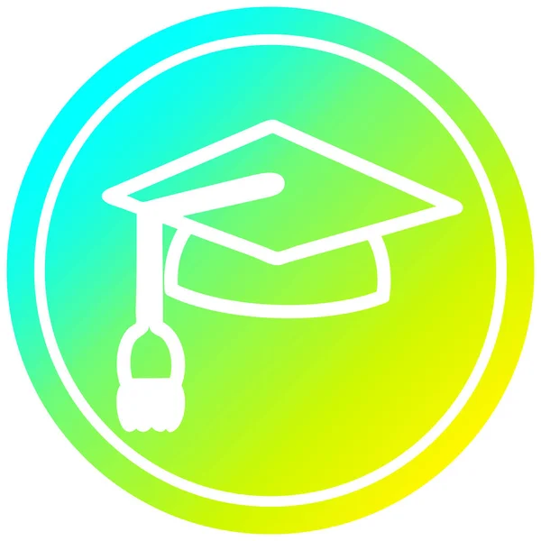 Tapa de graduación circular en espectro de gradiente frío — Vector de stock