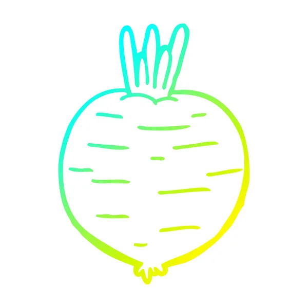 Cold gradient line drawing cartoon vegetable — Stock Vector