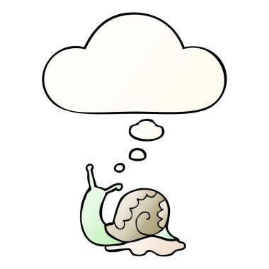 çizgi film salyangoz ve pürüzsüz degrade tarzında düşünce balonu