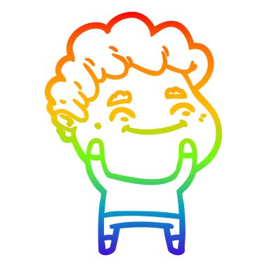 adam degrade karikatür gökkuşağı çizgi çizim