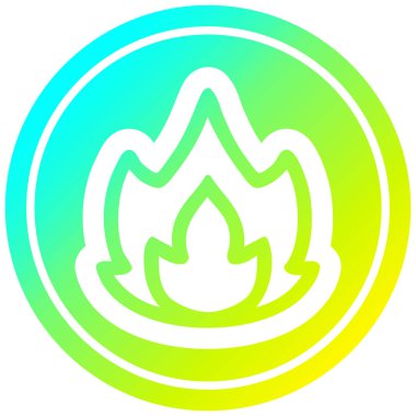 soğuk degrade spektrumda basit alev dairesel