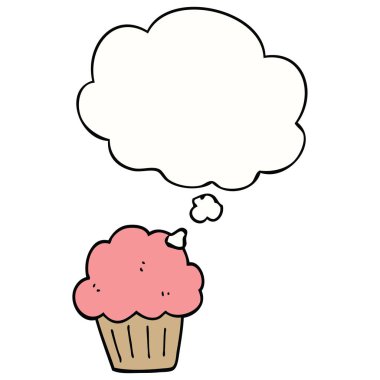 karikatür muffin ve düşünce balonu
