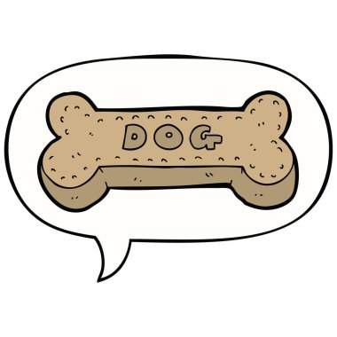 karikatür köpek bisküvi ve konuşma balonu