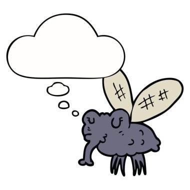 karikatür sinek ve düşünce balonu