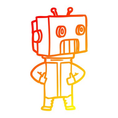 sıcak degrade çizgi çizim karikatür robot