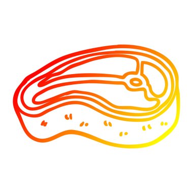 sıcak degrade çizgi çizim karikatür lezzetli biftek