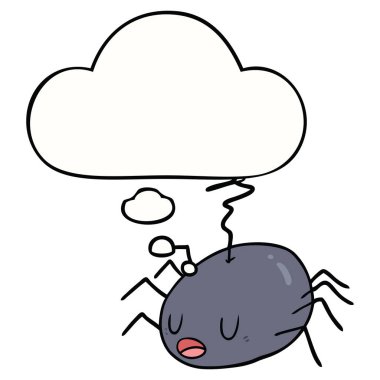 karikatür örümcek ve düşünce balonu