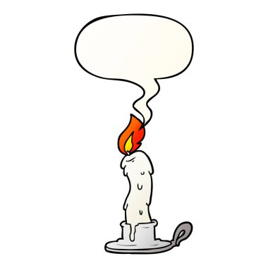 düzgün degrade s karikatür ürkütücü eski mum ve konuşma balonu