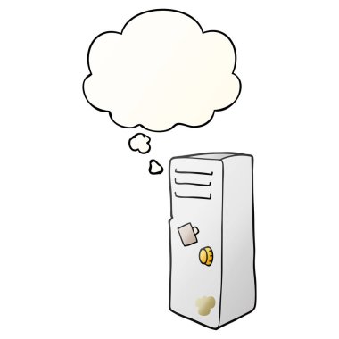 çizgi film dolabı ve pürüzsüz degrade tarzında düşünce balonu