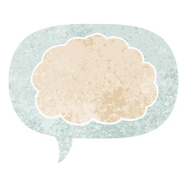 retro dokulu tarzda karikatür bulut ve konuşma balonu