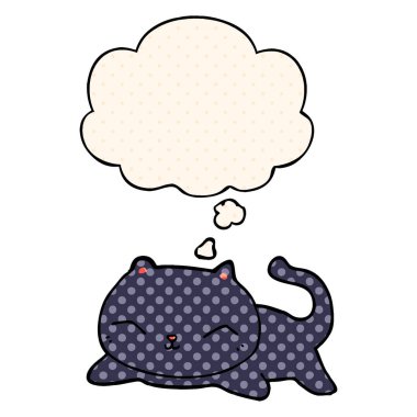 çizgi film kedi ve çizgi roman tarzında düşünce balonu