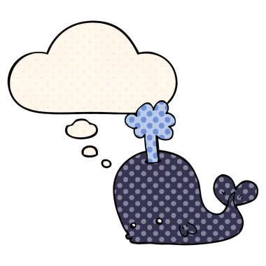 çizgi film balina ve çizgi roman tarzında düşünce balonu