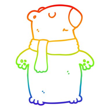 gökkuşağı degrade çizgi çizim karikatür ayı