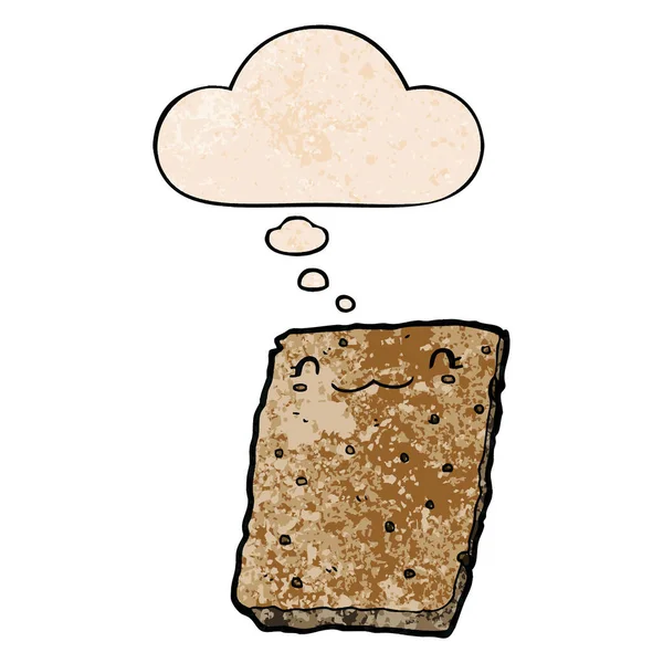 Biscuit de dessin animé et bulle de pensée en motif de texture grunge sty — Image vectorielle