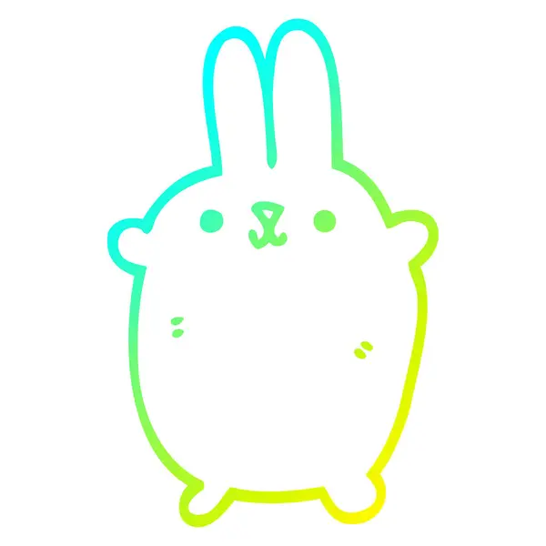 Gradient froid dessin de ligne lapin dessin animé — Image vectorielle