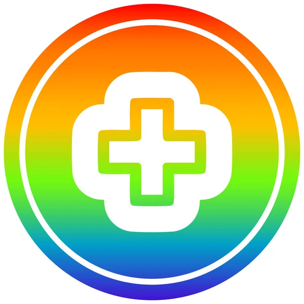 彩虹光谱中的附加符号圆形 — 图库矢量图片