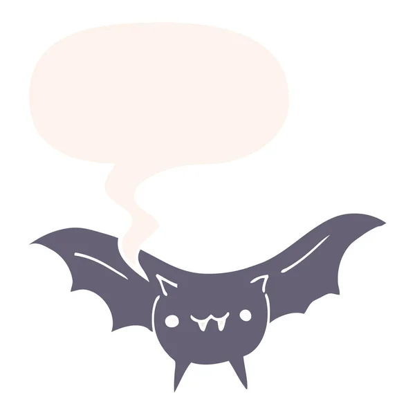 Bublina kreslených netopýrů a řečí v retro stylu — Stockový vektor