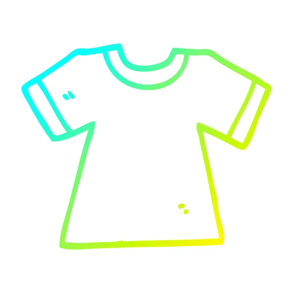 Línea de gradiente frío dibujo camiseta de dibujos animados — Vector de stock