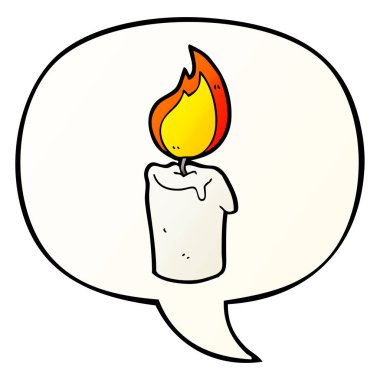 düzgün degrade tarzında karikatür mum ve konuşma balonu