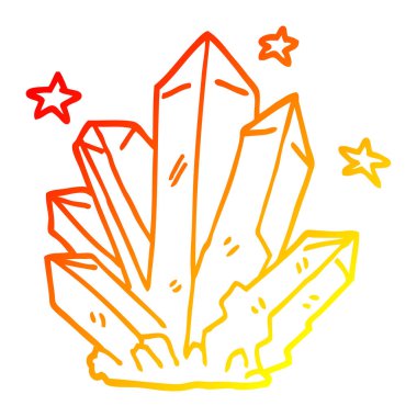 sıcak degrade çizgi çizim karikatür sihirli kristal