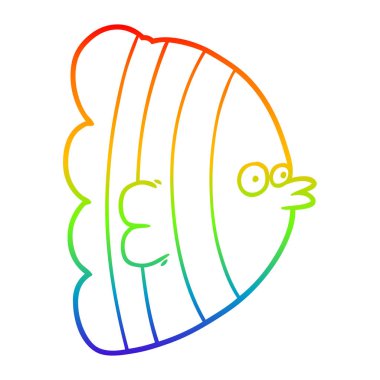 gökkuşağı gradyan çizgi çizim karikatür egzotik balık