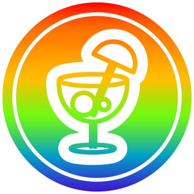 gökkuşağı spektrumlu şemsiye dairesel kokteyl