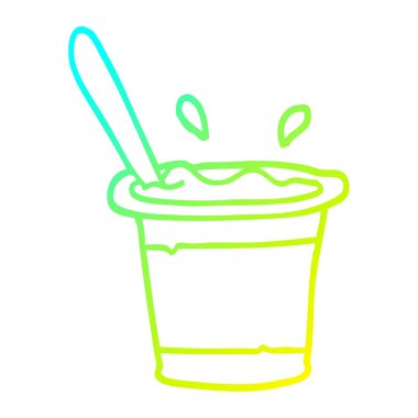 soğuk degrade çizgi çizim karikatür yoğurt