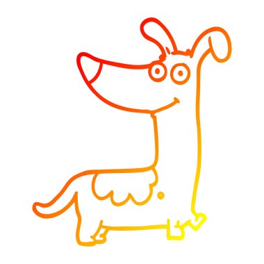 sıcak degrade çizgi çizim karikatür köpek