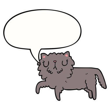 karikatür kedi ve konuşma balonu