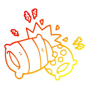 sıcak degrade çizgi çizim karikatür yastık mücadele