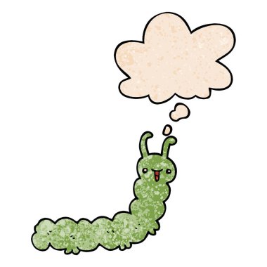 karikatür tırtıl ve grunge doku desen düşünce balonu