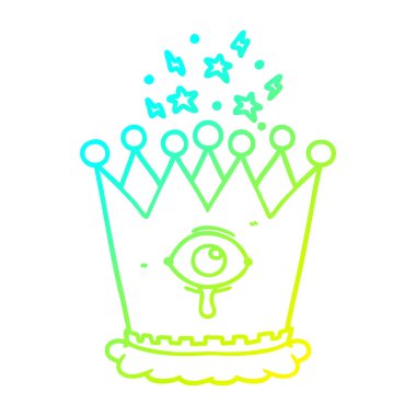 soğuk degrade çizgi çizim karikatür sihirli taç