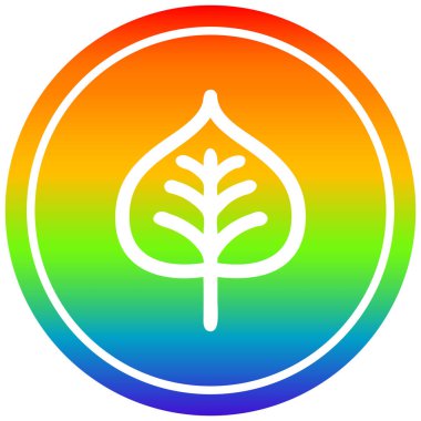 gökkuşağı spektrumunda doğal yaprak dairesel